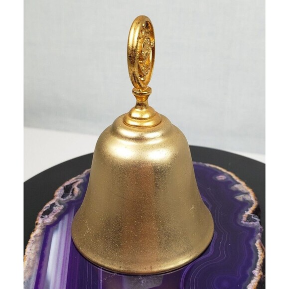 Vintage Brass Bell with AVON CALLING Design on the Handle Size 3" X 2" It Sounds - Picture 7 of 11